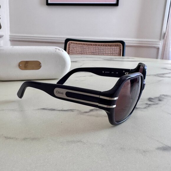 Authentic Chloé Oversized Sunglasses – Geometric Purple Frames